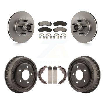 Front Rear Brake Rotor Semi-Metallic Pad & Drum Kit For Ford Ranger With 9" Diameter K8S-103475