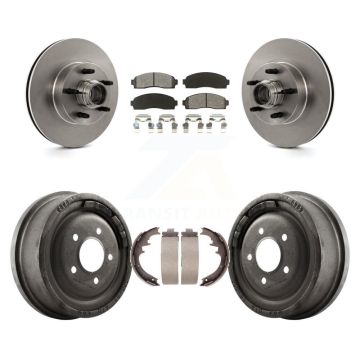 Front Rear Brake Rotors Semi-Metallic Pad Drum Kit For Ford Ranger With 10" Diameter K8S-103476