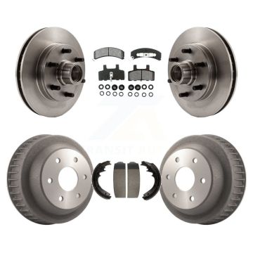 Front Rear Disc Brake Rotors Hub Semi-Metallic Pads And Drum Kit For C2500 Chevrolet GMC K8S-103478