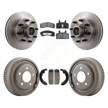 Front Rear Brake Rotors Semi-Metallic Pad Drum Kit For GMC Yukon Chevrolet C1500 Suburban K8S-103481