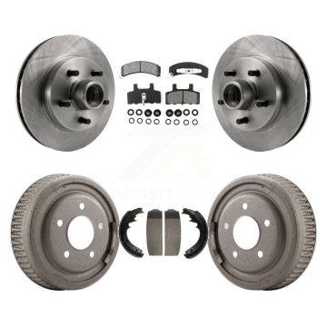 Front Rear Brake Rotors Semi-Metallic Pad Drum Kit For GMC Yukon Chevrolet C1500 Suburban K8S-103482