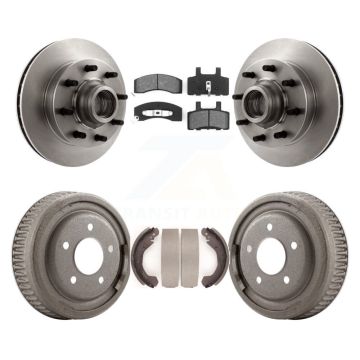 Front Rear Brake Rotors Semi-Metallic Pad & Drum Kit For GMC Yukon RWD with DIESEL engine K8S-103483