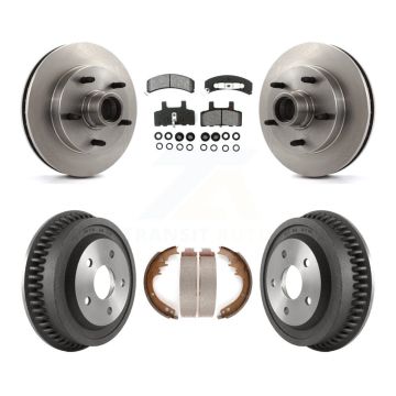 Front Rear Disc Brake Rotor Semi-Metallic Pad & Drum Kit For 1994-1999 Dodge Ram 1500 RWD K8S-103491