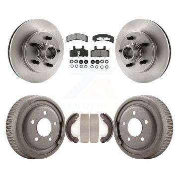 Front Rear Disc Brake Rotors Semi-Metallic Pad Drum Kit For 1988-1991 C1500 Chevrolet GMC K8S-103492