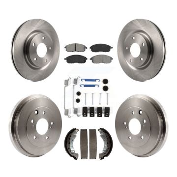 Front Rear Brake Rotors Semi-Metallic Pad & Drum Kit (7Pc) For Nissan Sentra Turbocharged K8S-103495