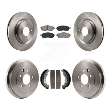 Front Rear Brake Rotors Semi-Metallic Pad & Drum Kit For 17-19 Nissan Sentra Turbocharged K8S-103498