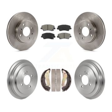 Front Rear Disc Brake Rotors Semi-Metallic Pads And Drum Kit For 2012-2017 Hyundai Accent K8S-103509