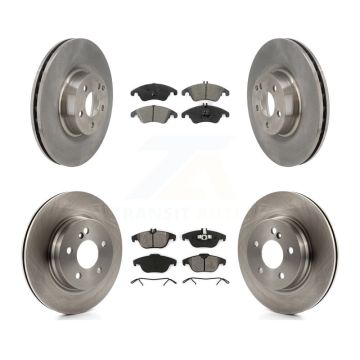 Front Rear Disc Brake Rotors Semi-Metallic Pad Kit For 2010-2011 Mercedes-Benz E550 Coupe K8S-103530