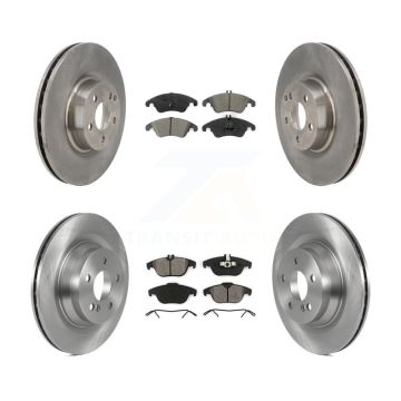 Front Rear Disc Brake Rotors Semi-Metallic Pad Kit For 2010-2011 Mercedes-Benz E550 Coupe K8S-103531