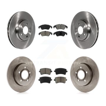 Front Rear Disc Brake Rotors & Semi-Metallic Pad Kit For 2009 Audi A4 Quattro Sedan/Wagon K8S-103539