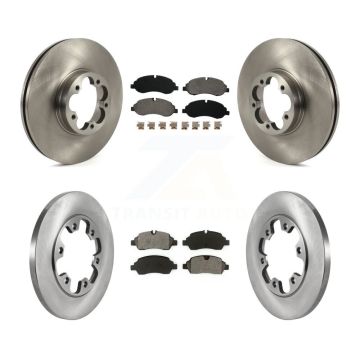 Front Rear Brake Rotors & Semi-Metallic Pad Kit For Ford Transit-350 HD With 6 Lug Wheels K8S-103554