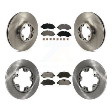 Front Rear Brake Rotor Semi-Metallic Pad Kit For 16 Ford Transit-350 HD With 5 Lug Wheels K8S-103555
