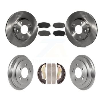 Front Rear Disc Brake Rotors Semi-Metallic Pads And Drum Kit For Hyundai Elantra K8S-103583