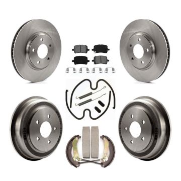Front Rear Disc Brake Rotors Semi-Metallic Pads And Drum Kit (7Pc) For Chevrolet Malibu K8S-103615