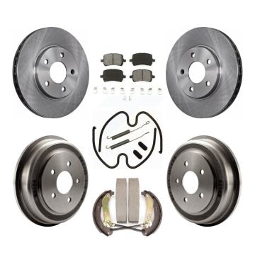 Front Rear Disc Brake Rotors Semi-Metallic Pads And Drum Kit (7Pc) For Chevrolet Malibu K8S-103617