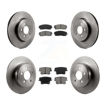 Front Rear Brake Rotors & Semi-Metallic Pad Kit For 2015-2018 Dodge Charger RWD with 3.6L K8S-103632