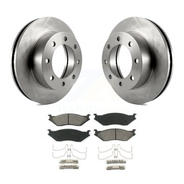 Front Brake Rotor Semi-Metallic Pad Kit For 05-09 Ford F-450 Super Duty With 8 Lug Wheels K8S-103669