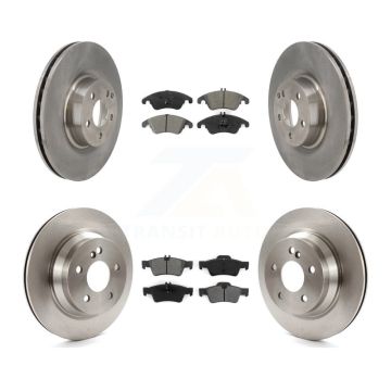 Front Rear Disc Brake Rotors Semi-Metallic Pad Kit For 2015-2016 Mercedes-Benz E400 Sedan K8S-103675