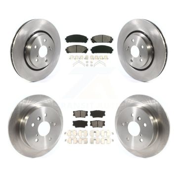 Front Rear Brake Rotor & Semi-Metallic Pad Kit For Toyota Camry With Manual Parking K8S-103676