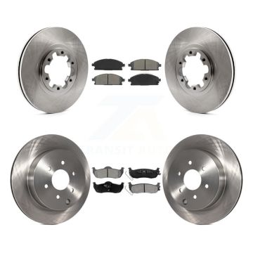 Front Rear Disc Brake Rotor & Semi-Metallic Pad Kit For 2004 Nissan Pathfinder From 08 04 K8S-103685
