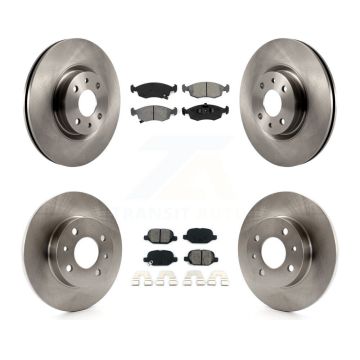 Front Rear Disc Brake Rotors And Semi-Metallic Pads Kit For Fiat 500 K8S-103687