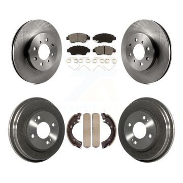 Front Rear Disc Brake Rotors Semi-Metallic Pad Drum Kit For Honda Civic With 4 Lug Wheels K8S-103700