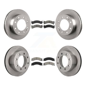 Front Rear Disc Brake Rotors And Semi-Metallic Pads Kit For Chevrolet Express 4500 K8S-103717