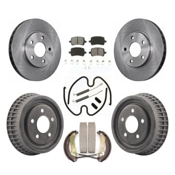 Front Rear Disc Brake Rotors Semi-Metallic Pads And Drum Kit (7Pc) For Chevrolet Malibu K8S-103725