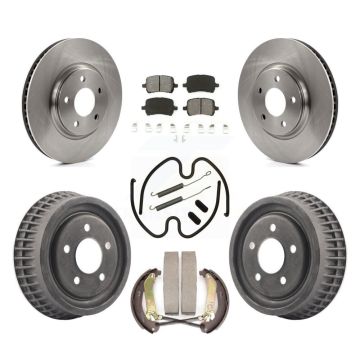 Front Rear Disc Brake Rotors Semi-Metallic Pads And Drum Kit (7Pc) For Chevrolet Malibu K8S-103726