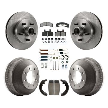 Front Rear Brake Rotors Semi-Metallic Pad Drum Kit (7Pc) For C1500 Suburban Chevrolet GMC K8S-103739