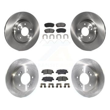 Front Rear Disc Brake Rotors And Semi-Metallic Pads Kit For Kia Forte Hyundai Veloster K8S-103751
