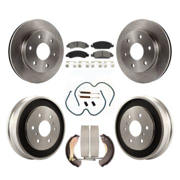 Front Rear Disc Brake Rotors Semi-Metallic Pads And Drum Kit (7Pc) For GMC Sierra 1500 K8S-103776