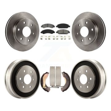Front Rear Brake Rotor Semi-Metallic Pad Drum Kit For 07 GMC Sierra 1500 Disc rear brakes K8S-103777