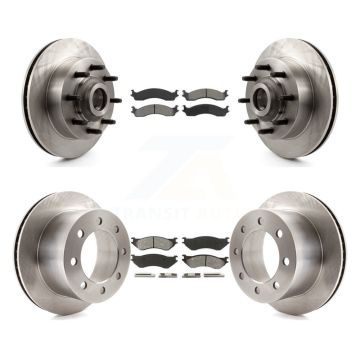 Front Rear Disc Brake Rotors And Semi-Metallic Pads Kit For 2001-2002 Dodge Ram 2500 K8S-103779