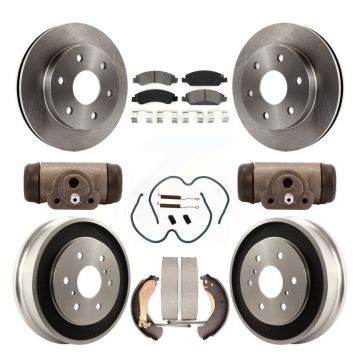 Front Rear Disc Brake Rotors Semi-Metallic Pads And Drum Kit (9Pc) For GMC Sierra 1500 K8S-103780