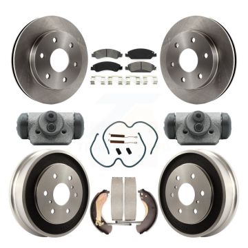 Front Rear Disc Brake Rotors Semi-Metallic Pads And Drum Kit (9Pc) For GMC Sierra 1500 K8S-103781