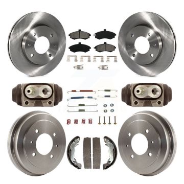 Front Rear Disc Brake Rotors Semi-Metallic Pads And Drum Kit (9Pc) For Hyundai Elantra K8S-103782
