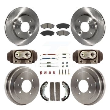 Front Rear Disc Brake Rotors Semi-Metallic Pads And Drum Kit (9Pc) For Hyundai Elantra K8S-103783