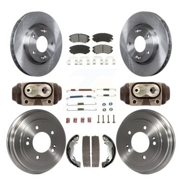 Front Rear Disc Brake Rotors Semi-Metallic Pads And Drum Kit (9Pc) For Hyundai Elantra K8S-103784