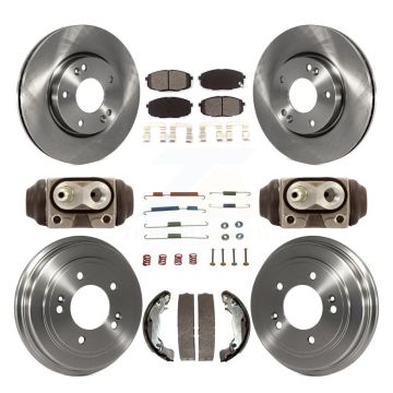 Front Rear Disc Brake Rotors Semi-Metallic Pads And Drum Kit (9Pc) For Hyundai Elantra K8S-103785