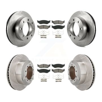 Front Rear Brake Rotors Semi-Metallic Pad Kit For Ford F-450 Super Duty With 8 Lug Wheels K8S-103794