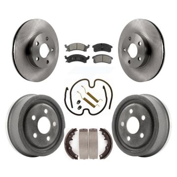 Front Rear Disc Brake Rotors Semi-Metallic Pads And Drum Kit (7Pc) For Pontiac Sunfire K8S-103808