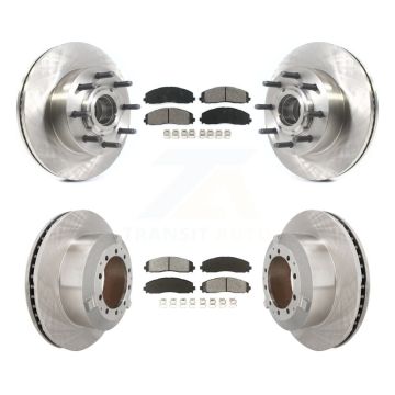 Front Rear Disc Brake Rotors And Semi-Metallic Pads Kit For Ford F-350 Super Duty K8S-103815