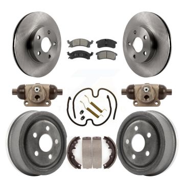 Front Rear Disc Brake Rotors Semi-Metallic Pads And Drum Kit (9Pc) For Pontiac Sunfire K8S-103822