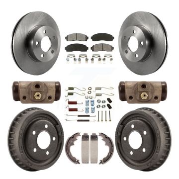 Front Rear Disc Brake Rotors Semi-Metallic Pads And Drum Kit (9Pc) For Mazda B4000 K8S-103834
