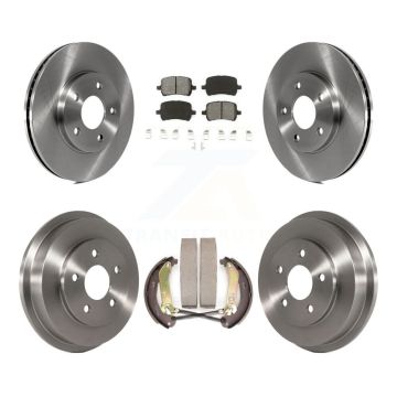 Front Rear Brake Rotors Semi-Metallic Pad & Drum Kit For 2009 Chevrolet HHR With 13-H7324 K8S-103835