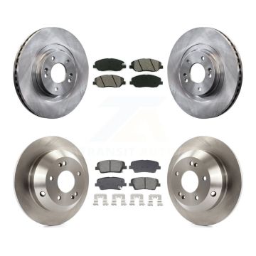 Front Rear Disc Brake Rotors Semi-Metallic Pad Kit For 2013-2016 Hyundai Santa Fe XL 3.3L K8S-103840