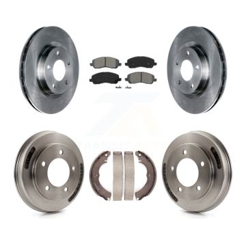 Front Rear Brake Rotor Semi-Metallic Pad And Drum Kit For 2008-2009 Mitsubishi Lancer GTS K8S-103847