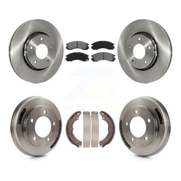 Front Rear Brake Rotor Semi-Metallic Pad & Drum Kit For 2009 Mitsubishi Lancer From 04 09 K8S-103848
