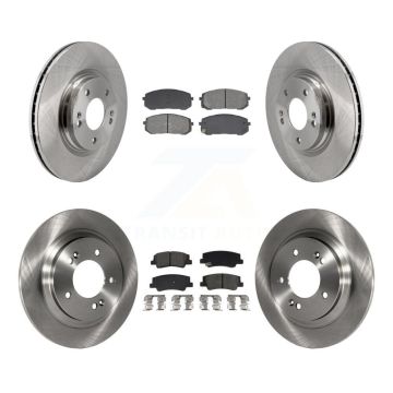 Front Rear Disc Brake Rotors And Semi-Metallic Pads Kit For Hyundai Sonata Kia K5 K8S-103866